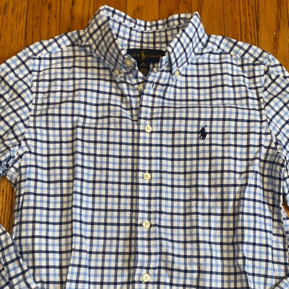Ralph Lauren Blue and White Checkered Shirt